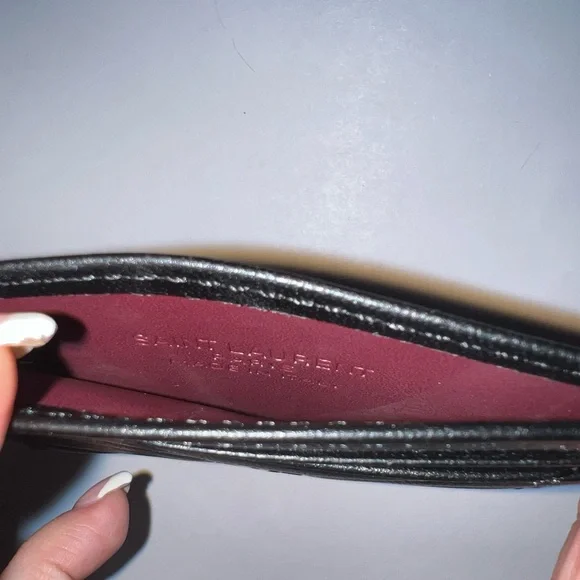 Quilted Black Leather Card Holder - Picture 3 of 3